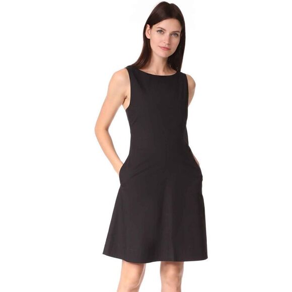 NWT Theory Cicieema Light Poplin Fit & Flare Dress in Black, Size 4 - Picture 6 of 16